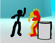 Stickman street fighting 3D rendõrös HTML5 játék